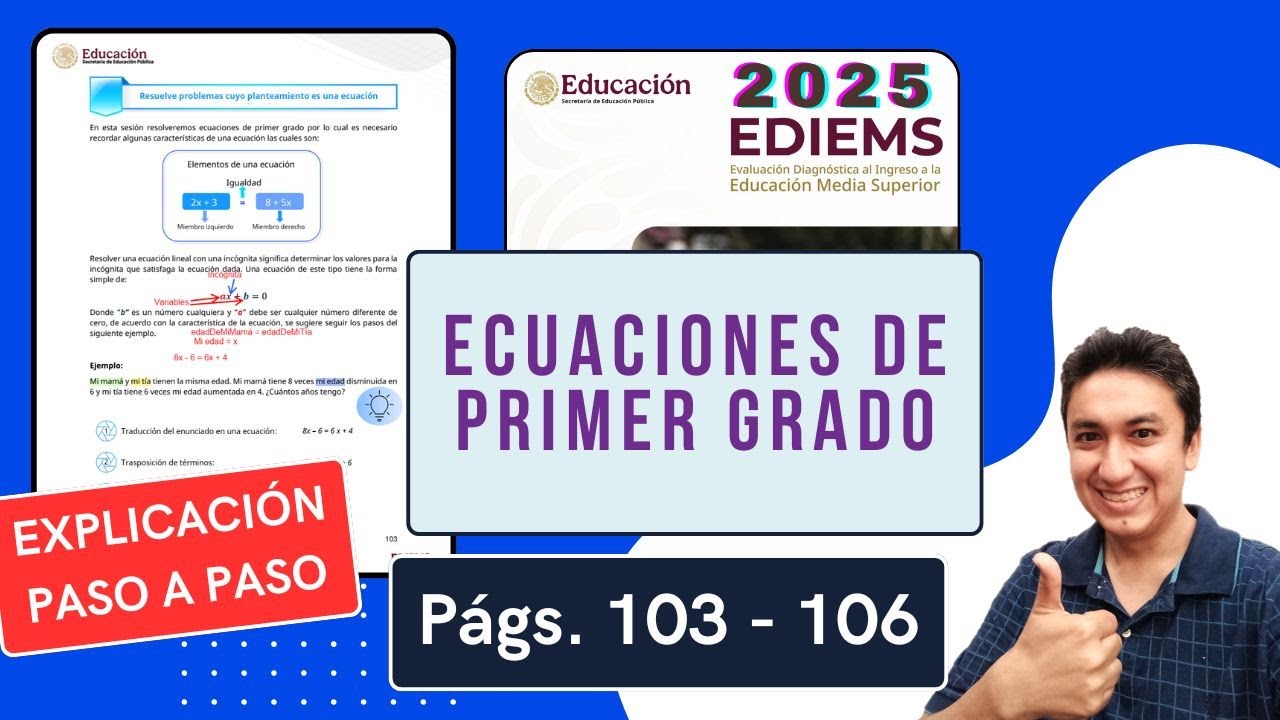 Resuelve problemas cuyo planteamiento es una ecuación