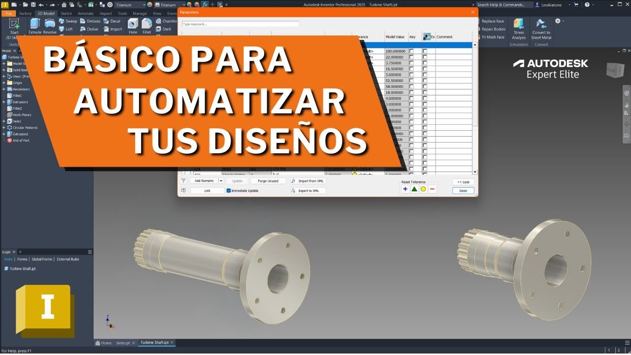 Qué son y para qué sirven los PARAMETROS - Inventor 2025