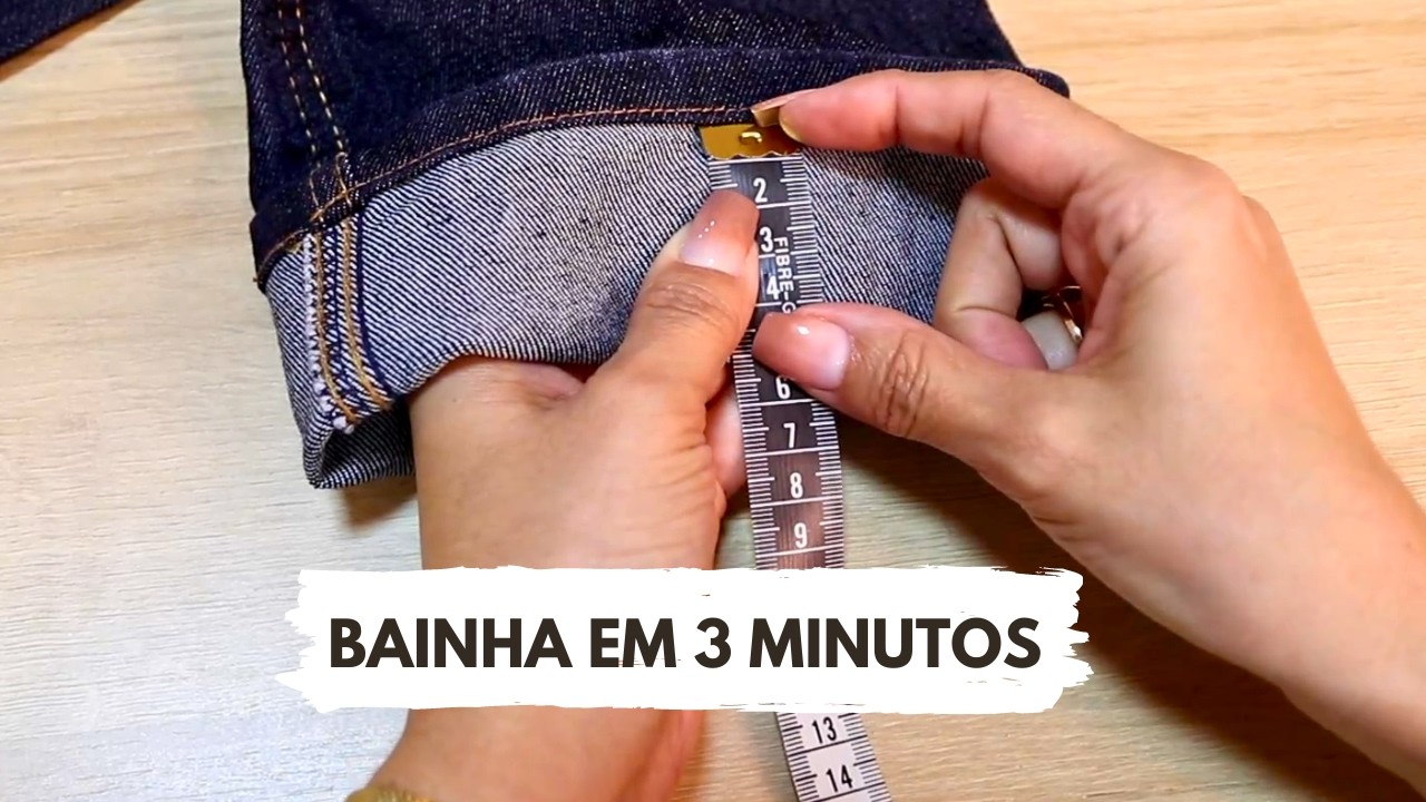 Como Fazer Uma Bainha / Barra de Calça Jeans Sem Cortar - Bainha Rápida Para Emergências!