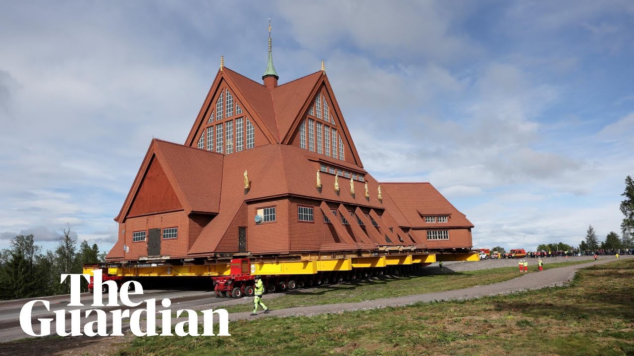 Sweden's landmark Kiruna Church inches down Arctic road as it begins two-day journey – watch live