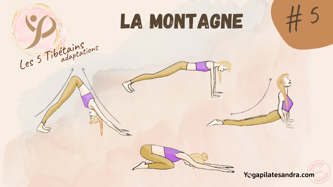 La montagne - 5 Tibétains adaptés en Kinésithérapie avec yogapilatesandra - Rite 5