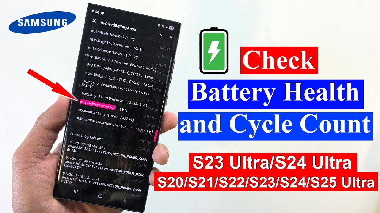 Как проверить состояние батареи и количество циклов зарядки на Samsung S23 Ultra