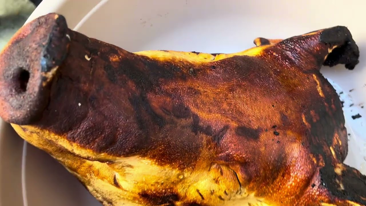 cooking a pig's head