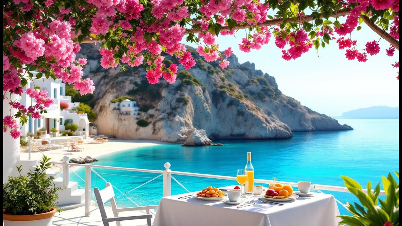Positano Seaside Cafe Ambience | Sweet Italian Music & Elegant Bossa Nova Jazz for Work, Study