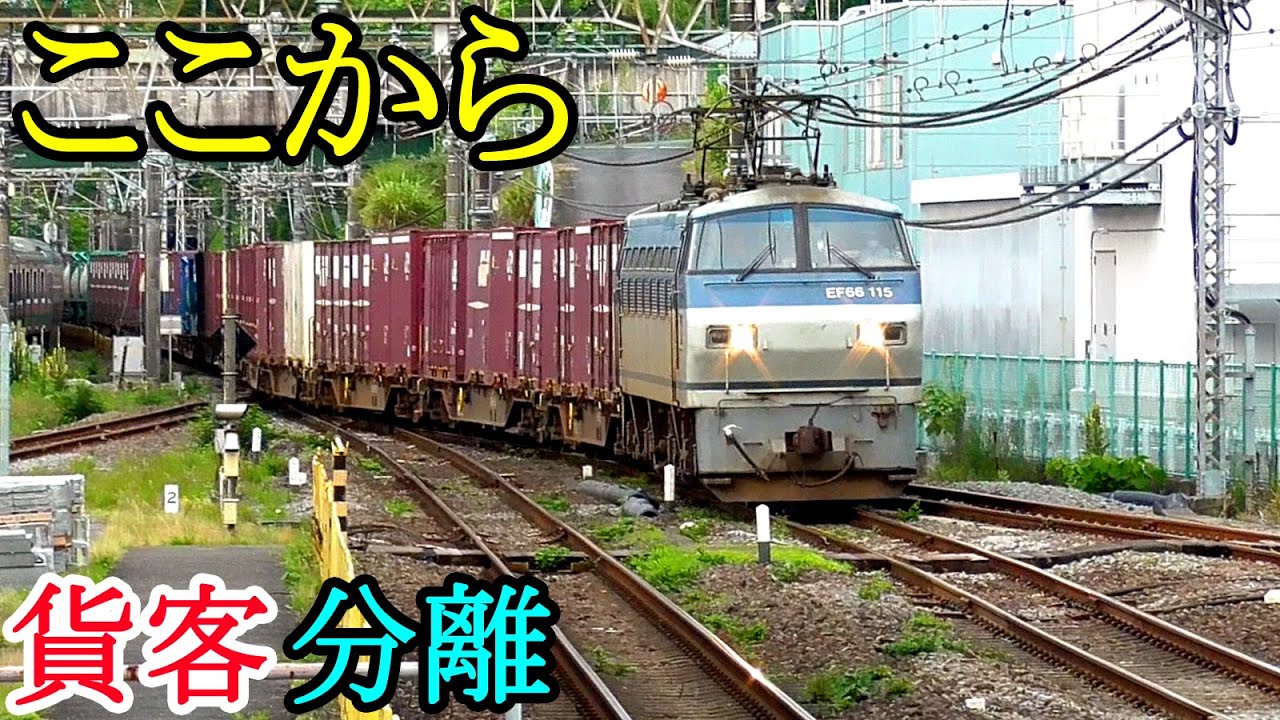 東海道本線の旅客線・貨物線が分岐する小田原駅【輸送力の境界】Railroad switch of Odawara station