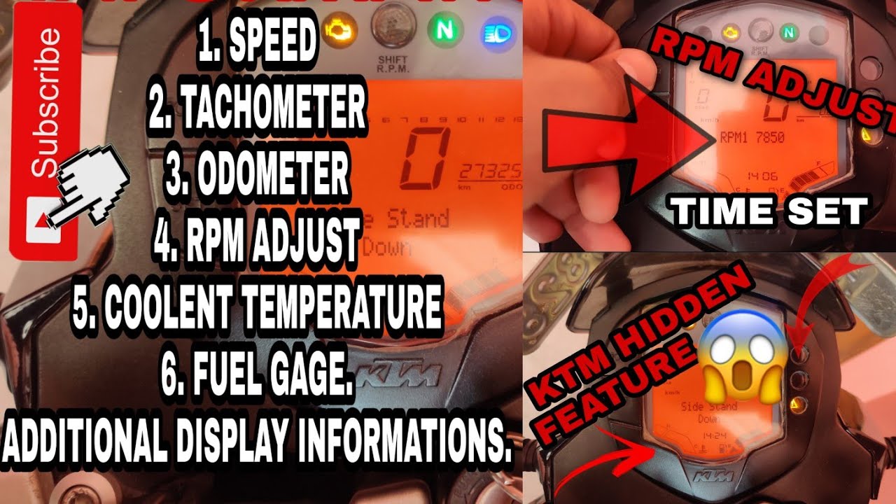 KTM DIGITAL METER| RC| DUKE|Explained as fast as possible| HIDDEN BUTTON| RPM SET |TIME SET.