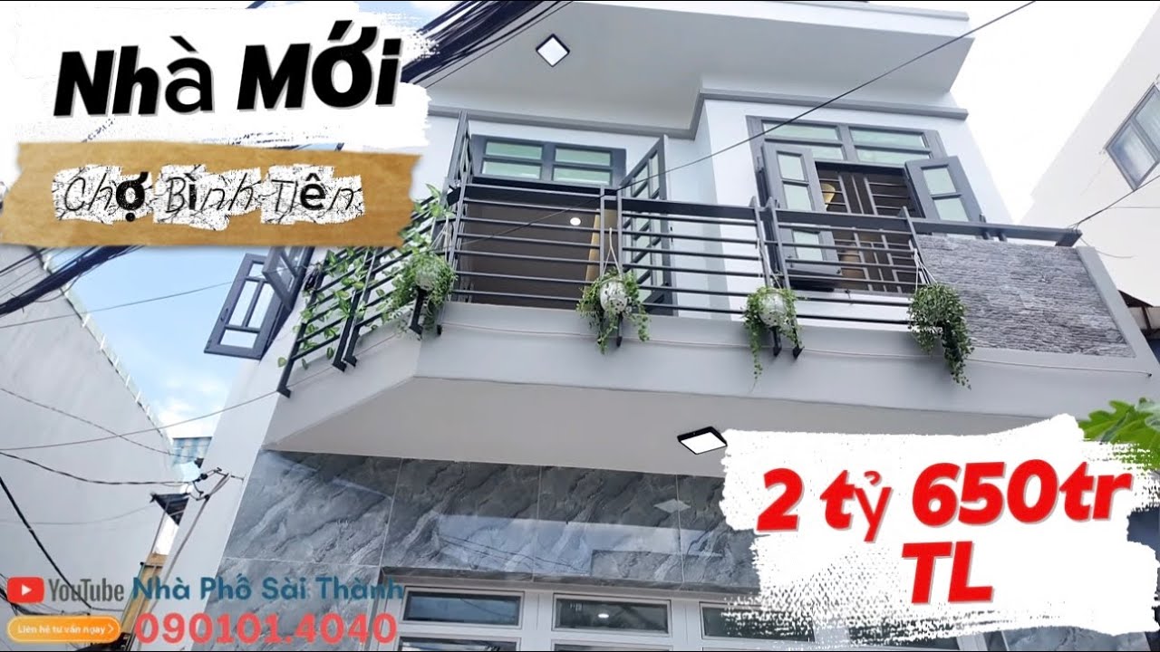 Quận 6. Nhà 2 tầng sau căn mặt tiền 5x6m (nở hậu 7m) Gần chợ Bình Tiên. Giá 2tỷ650 TL #0901014040