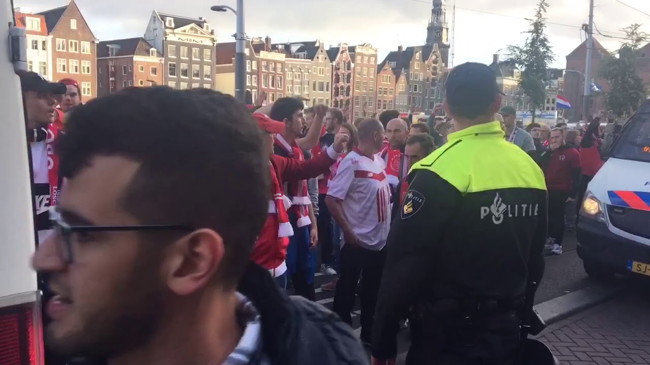 Lille fans marching through Amsterdam