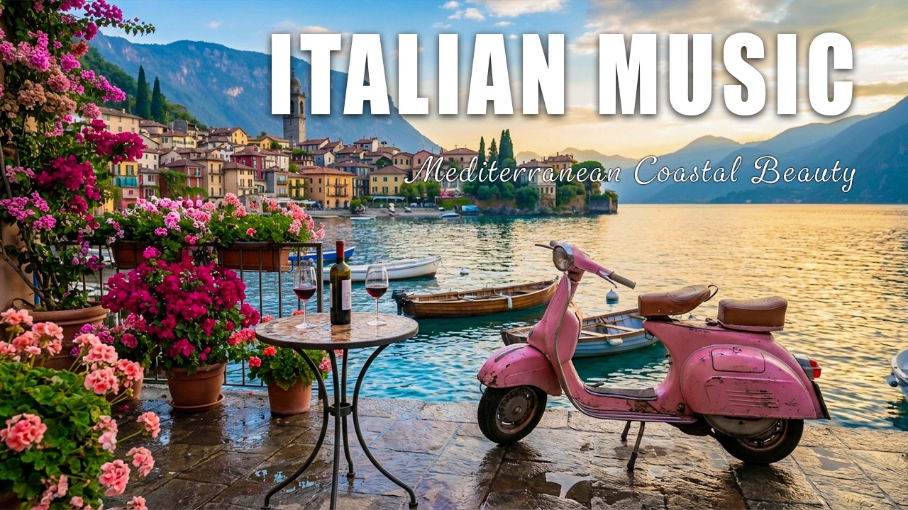 🎶 Italian Vibes & Mediterranean Music 🎶 Amalfi Coast & Lake Como Crystal Blue Paradise|4K Relaxation