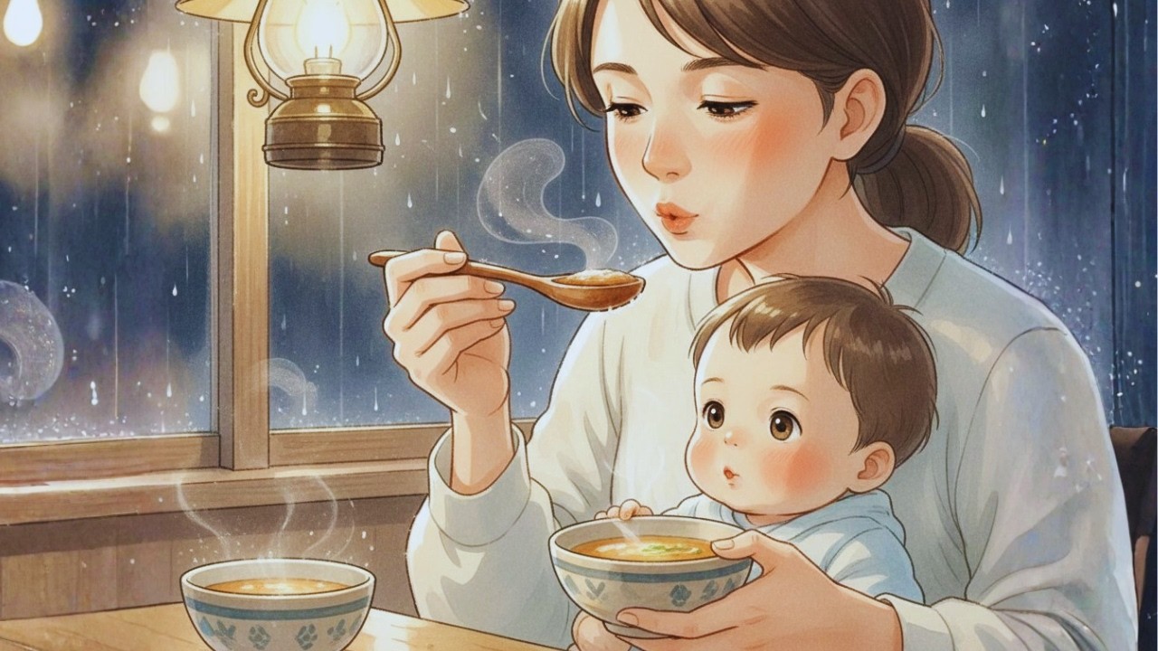 Rainy night in a cozy mountain house 🌧️Cooking soup and aromatic tea | Ghibli-style ASMR