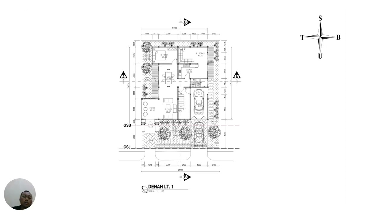 Rancangan Desain Rumah Tinggal 2 Lantai