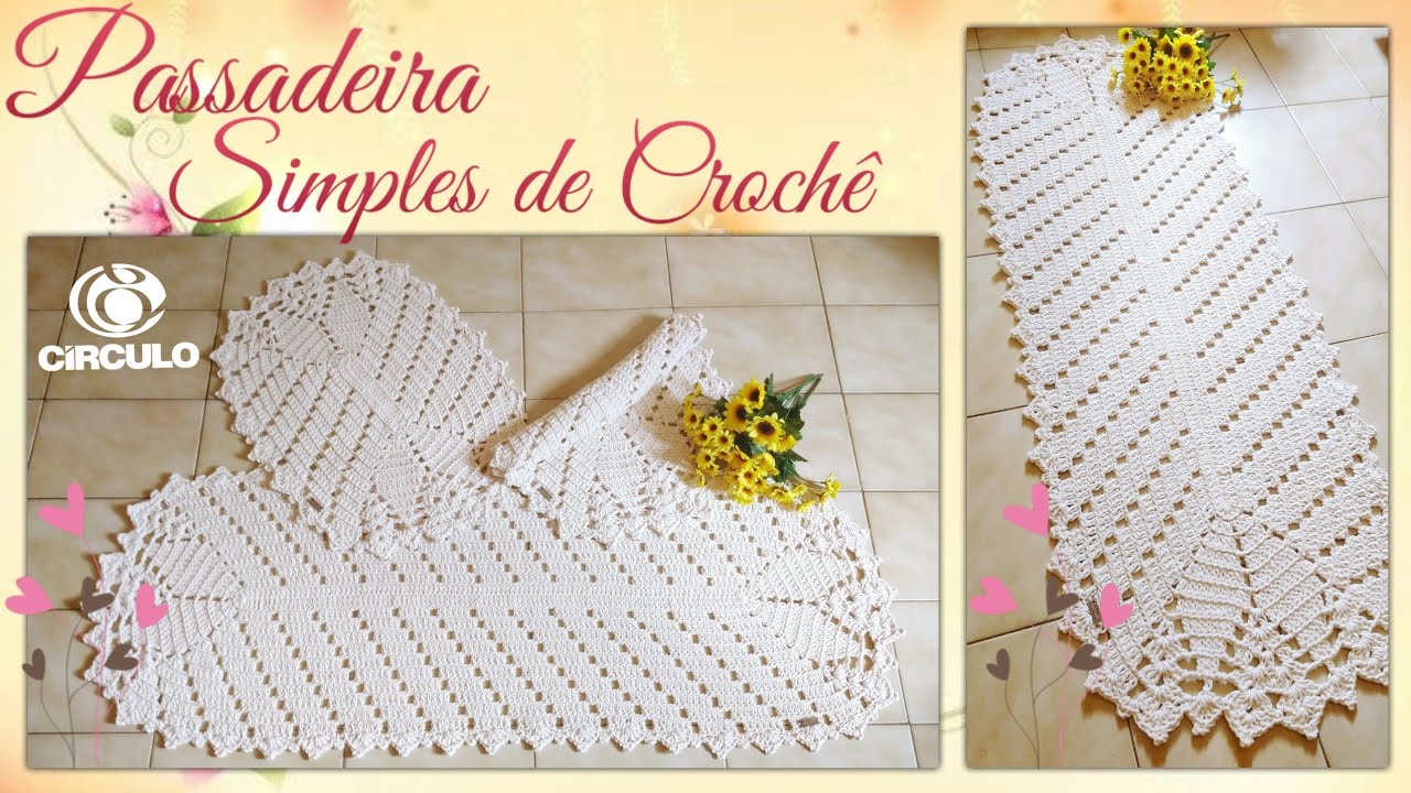 🌼 Passadeira Simples e facil de Crochê . ( jogo de Cozinha).  Por Vanessa Marcondes.