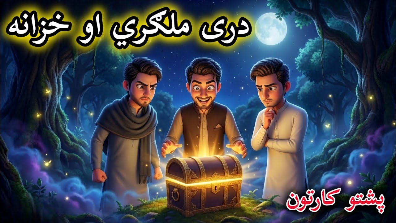 Three Friends And The Treasure || دری ملگری او خزانہ || Pashto Story 