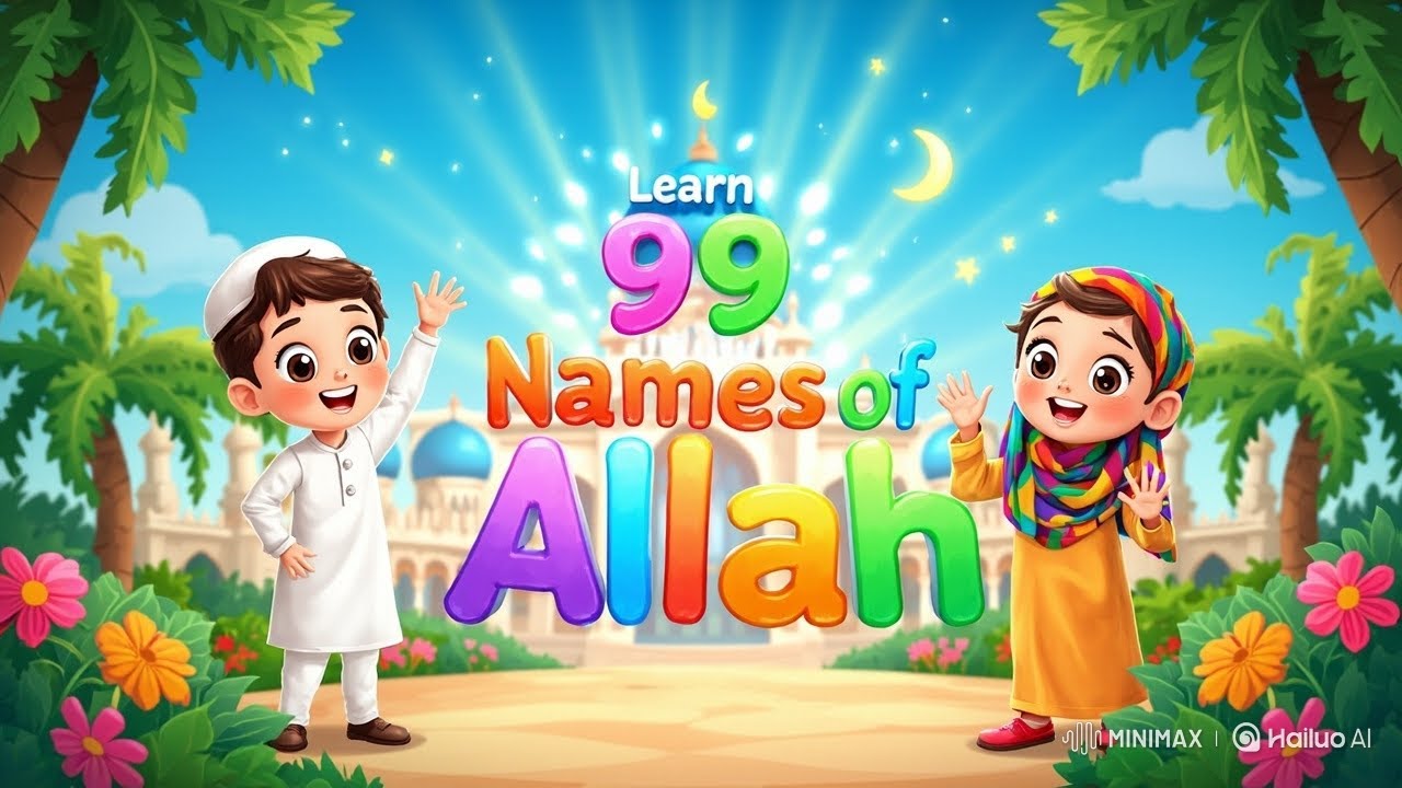 Learn 99 Names Of Allah | Asma Ul Husna For Kids | Islamic Cartoon Video | Kid's Learning Corner