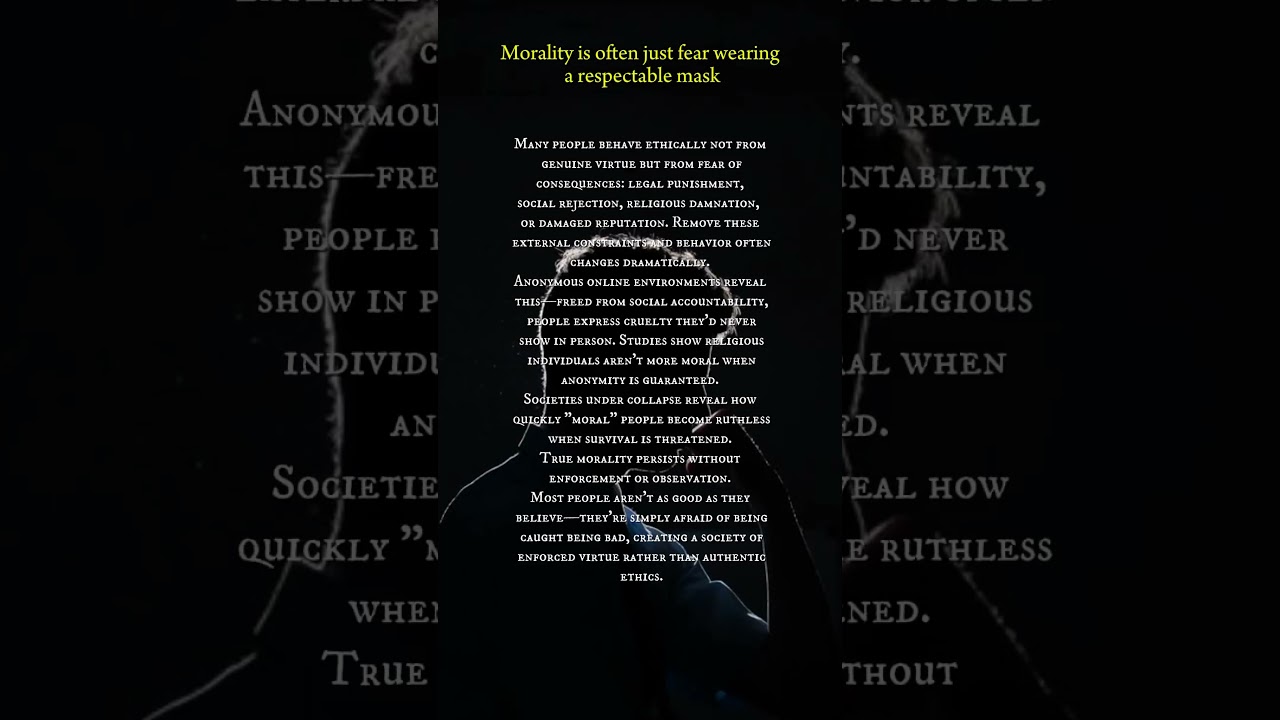 “Morality Is Just Fear in Disguise | Dark Psychology Truth” 