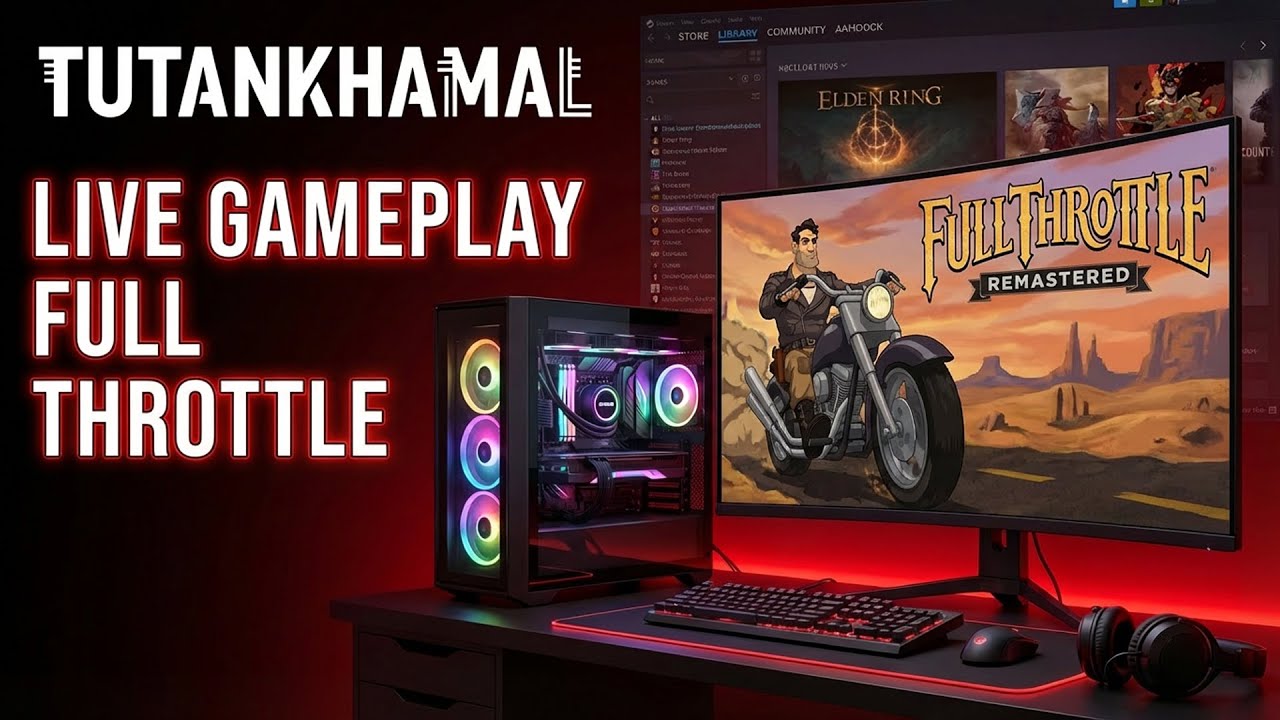 Live Gameplay | Full Throttle Remastered | Steam PC / DOS | 