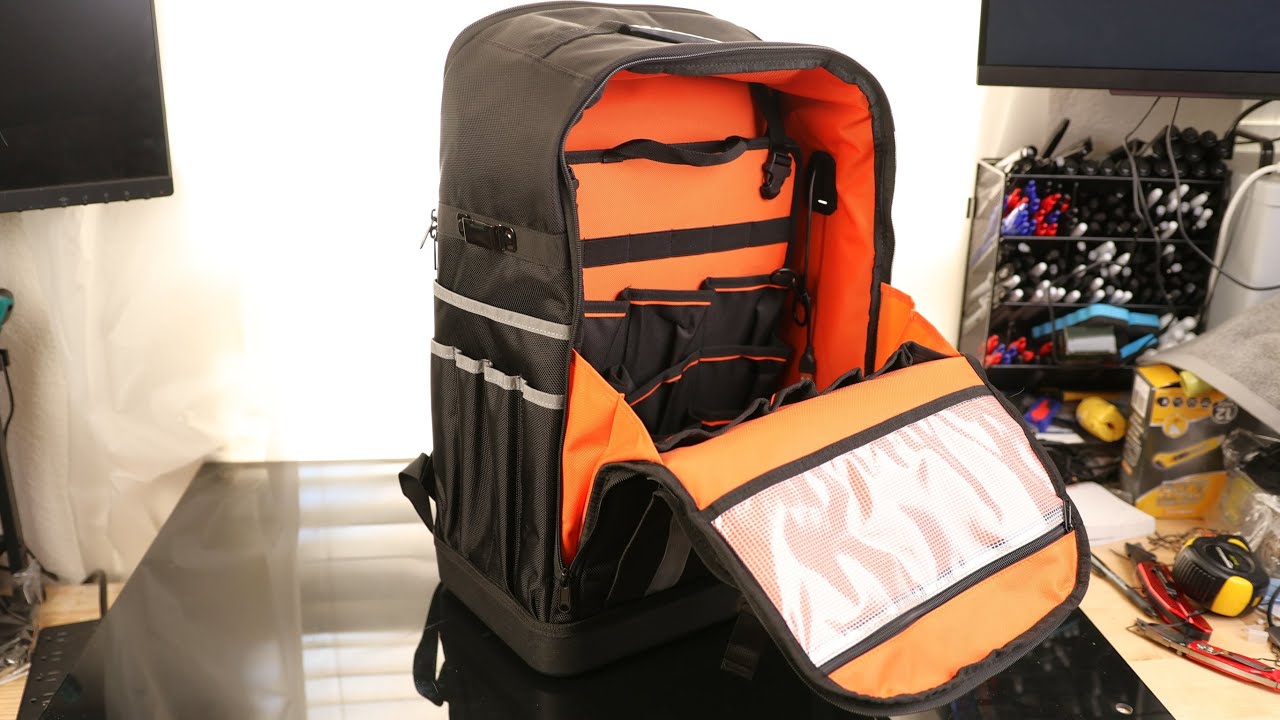 VEVOR Tool Backpack, 56 Pockets, Heavy-duty Tools Storage Organizer Bags with Molded Base