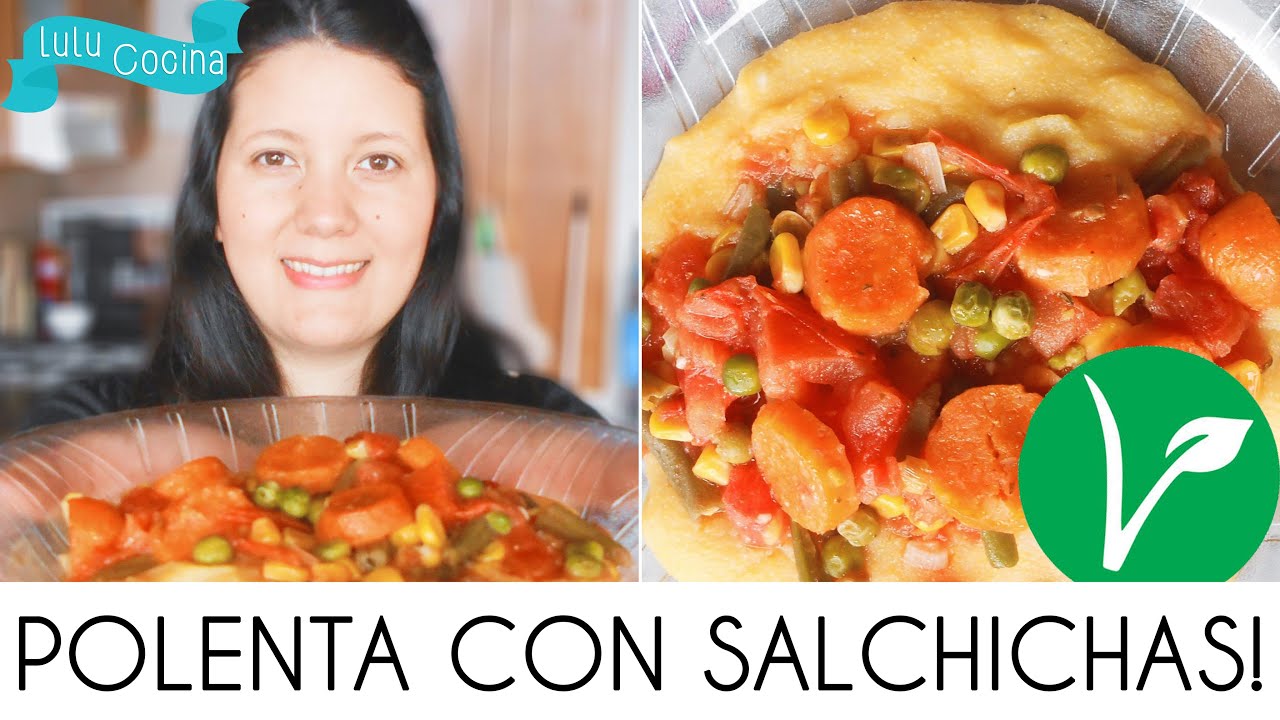 POLENTA CON SALCHICHAS! ❤ | RECETA VEGANA ❤