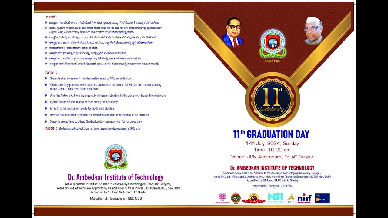 Dr.AIT was started in the year 1980 under the auspices of Panchajanya Vidya Peeta Welfare Trust.