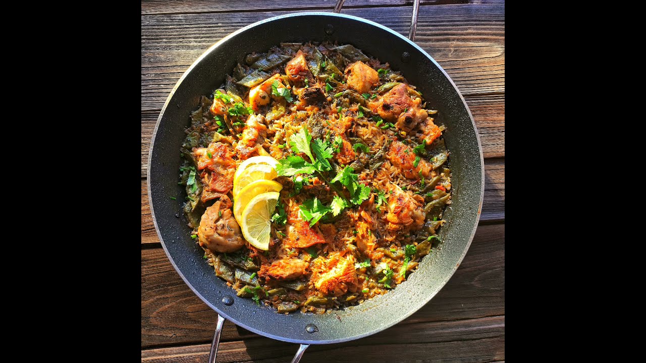 Arroz basmati integral con pollo y judías verdes