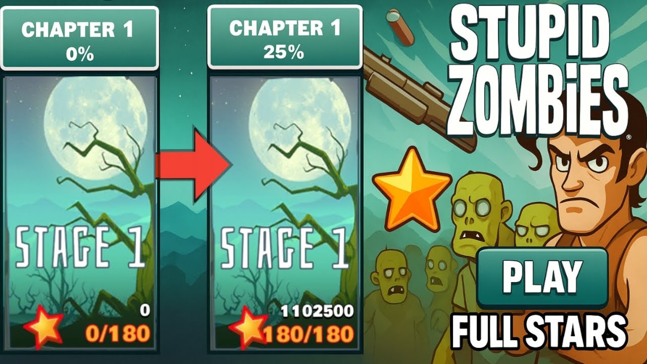 Stupid Zombies - Stage 1 Walkthrough | Full Level Gameplay