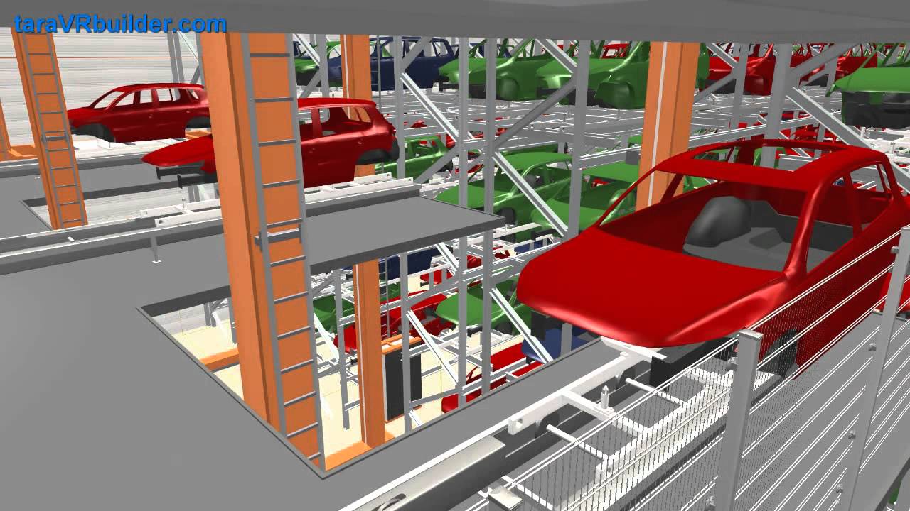 taraVRbuilder: 3D automobile warehouse simulation