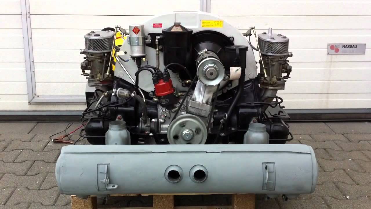 Porsche 356 Super 90 Motor Probelauf nach Totalrestauration