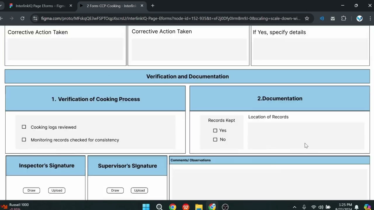 Cooking CCP Monitoring Form
