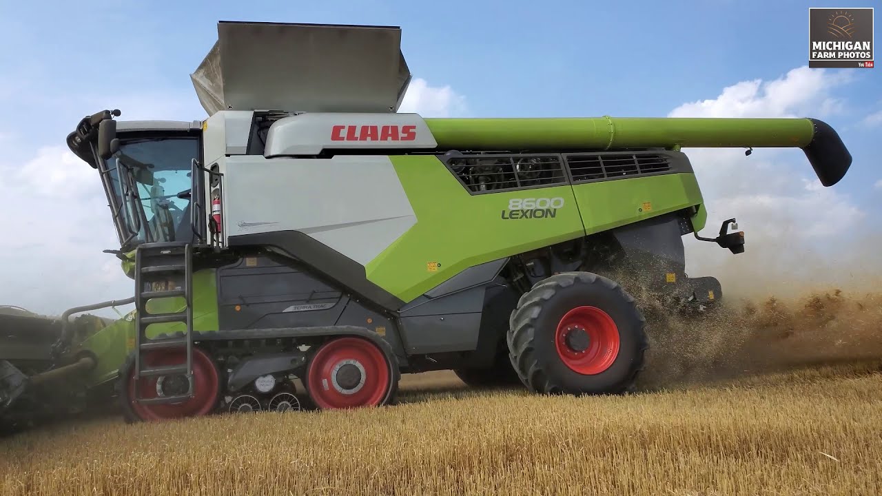 NEW 2020 Claas Lexion 8600 and Claas Lexion 750 with Fendt 1038 in 400 acre field in Michigan!