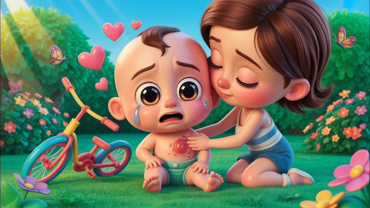 Boo Boo Song 😢➡️😊 | Baby Fell Down Bicycle | Ouch Ouch My Boo Boo | Kids Nursery Rhymes