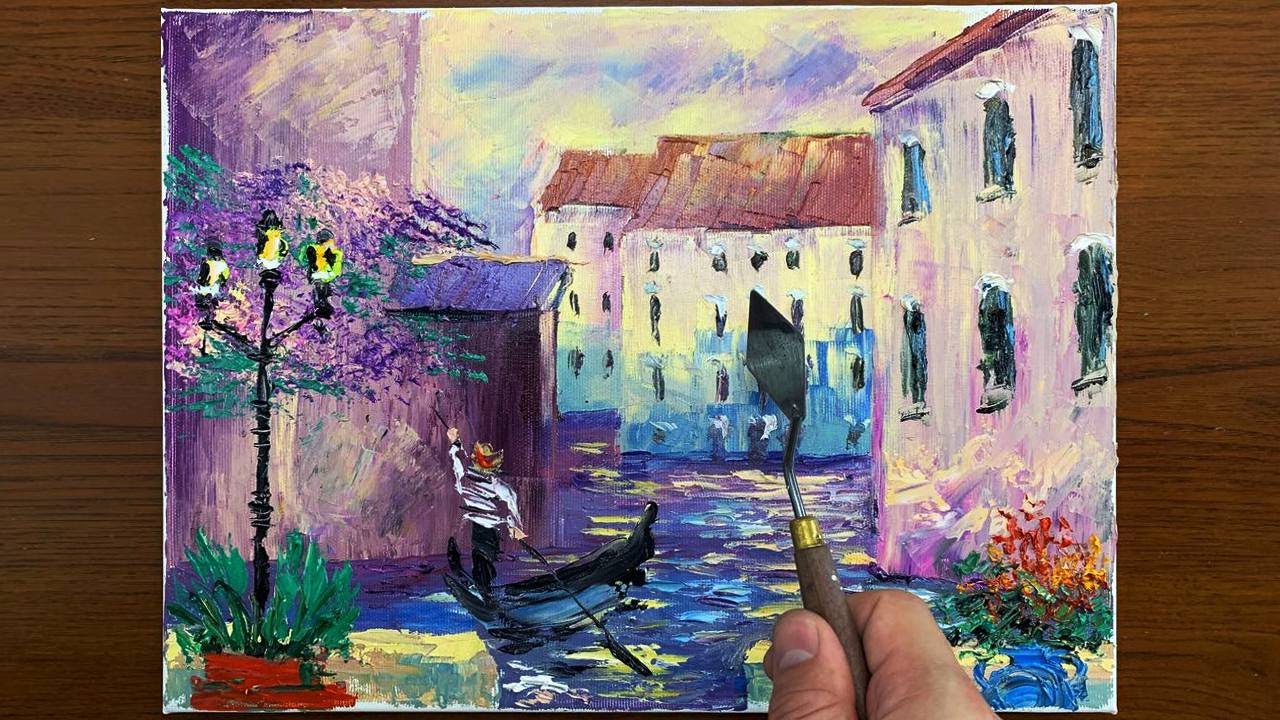 How to Draw Venice with Palette Knife