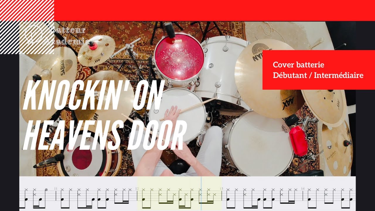 Knockin' on heavens door Drum cover tutorial - play along