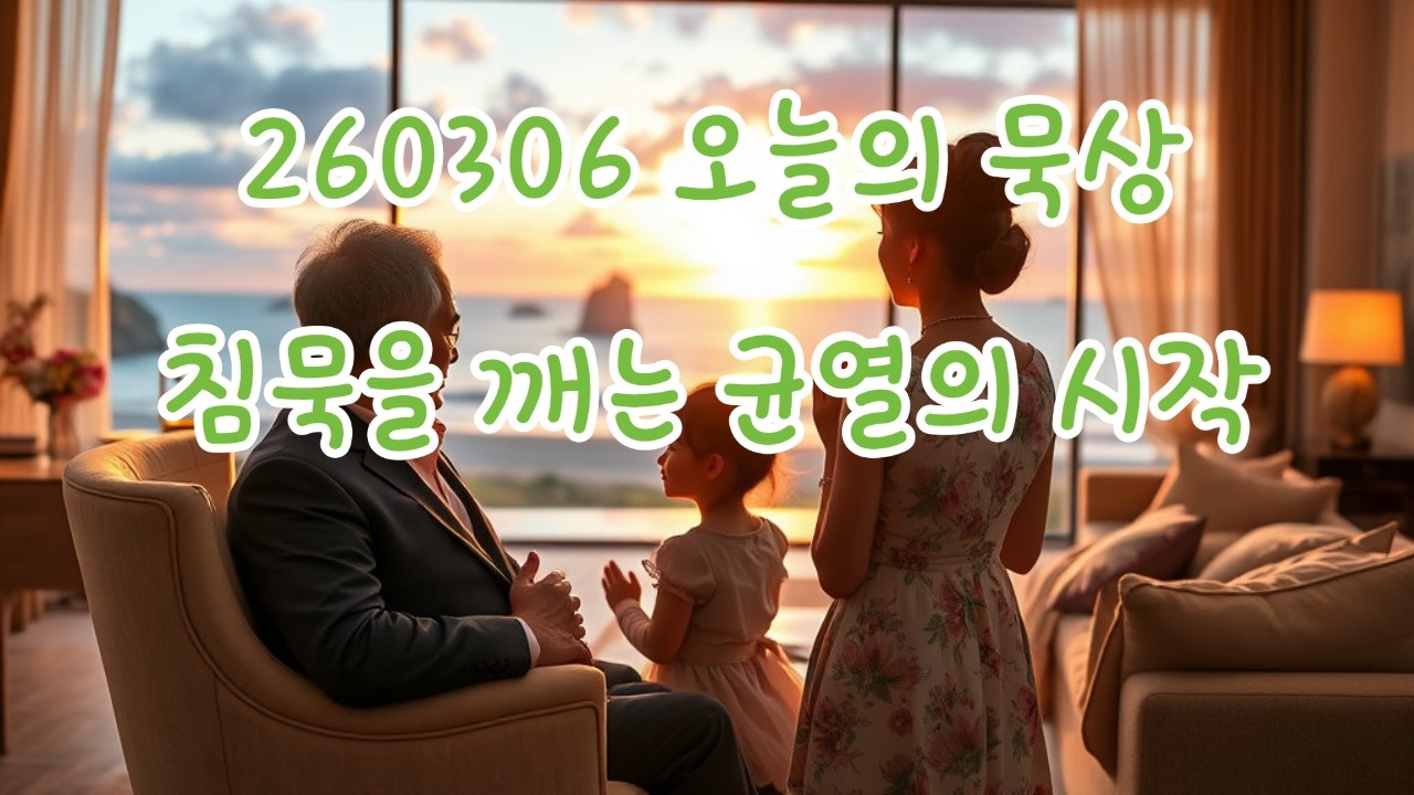 2026년 3월 6일 오늘의 묵상 메마른 광야를 적시는 눈물의 고백