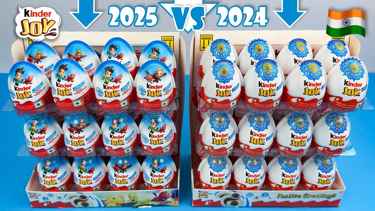 🦖 Kinder Joy Surprise Eggs India Only! 2024 VS. 2025! Dinosaurs VS. Dragons Toys Unboxing!