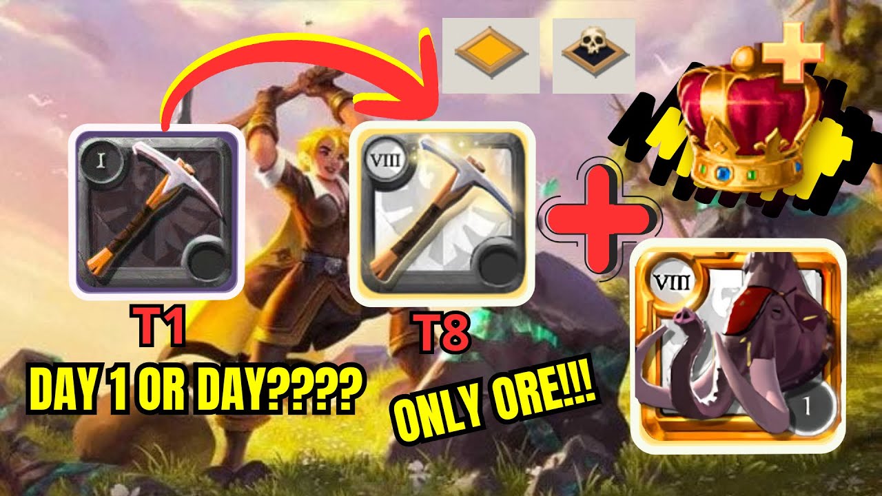 DAY 1 GATHER ONLY ORE DARI TOOLS T1-T8 BUAT DAPETIN PREMIUM+MAMMOTH!!!!
