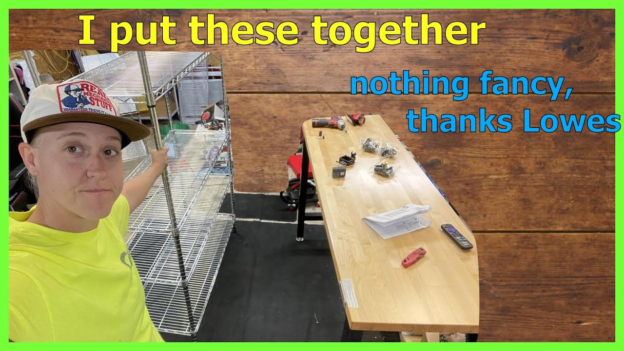 Gladiator workbench and Style Selection shelves from Lowes assembly