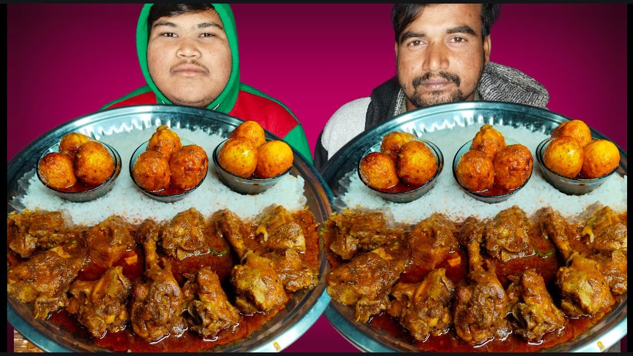 Rice Eating With Chicken Egg Curry Competition |AH FOOD CHALLENGE | Food Eating Challenge |#foryou