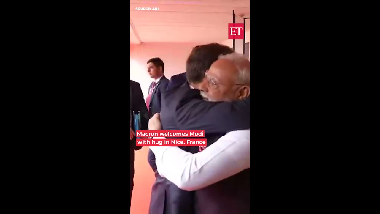 PM Modi meets Macron in Nice, France; French President welcomes him with warm hug
