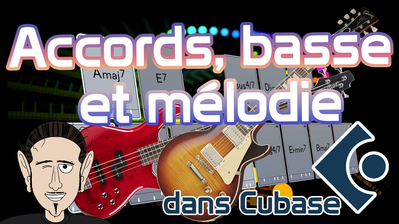Progression d'accords, ligne de basse et mélodie #cubase #amplesound #basse #mélodie