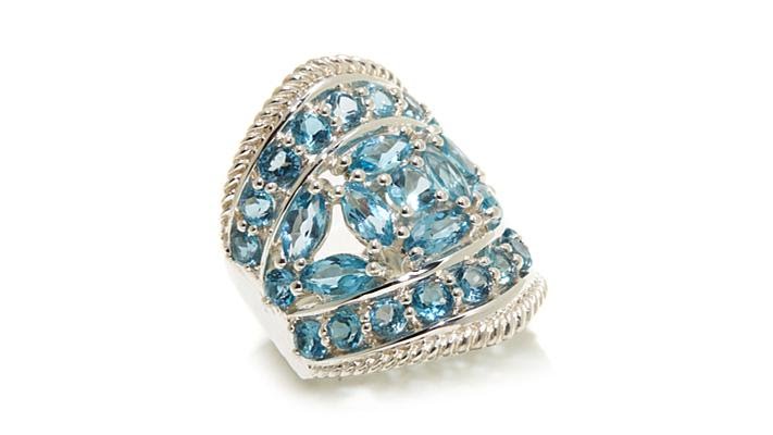 Himalayan Gems 5.02ct Blue Topaz Sterling Silver Ring