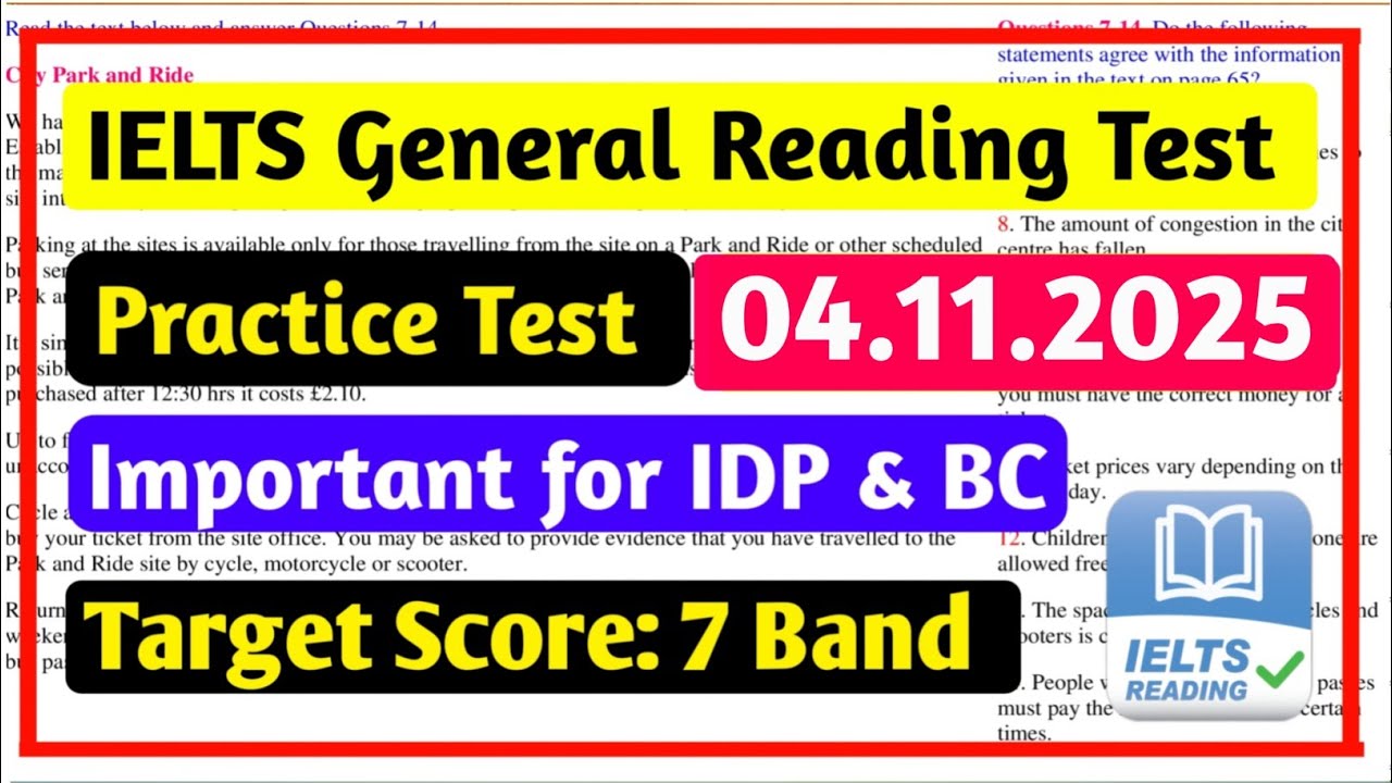 IELTS Reading General Training Practice Test 2025 With Answers | IELTS Reading Test General Training