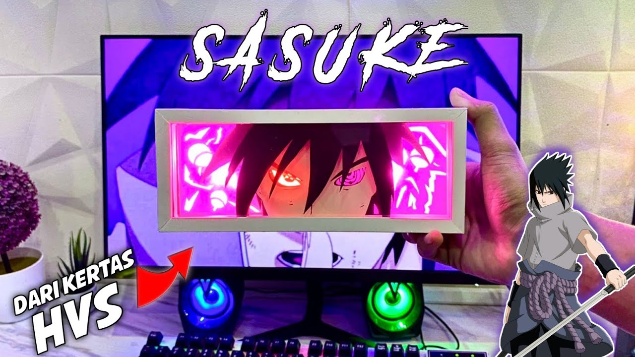 DIY LIGHT BOX || Cara bikin lampu ANIME SASUKE dari kertas HVS