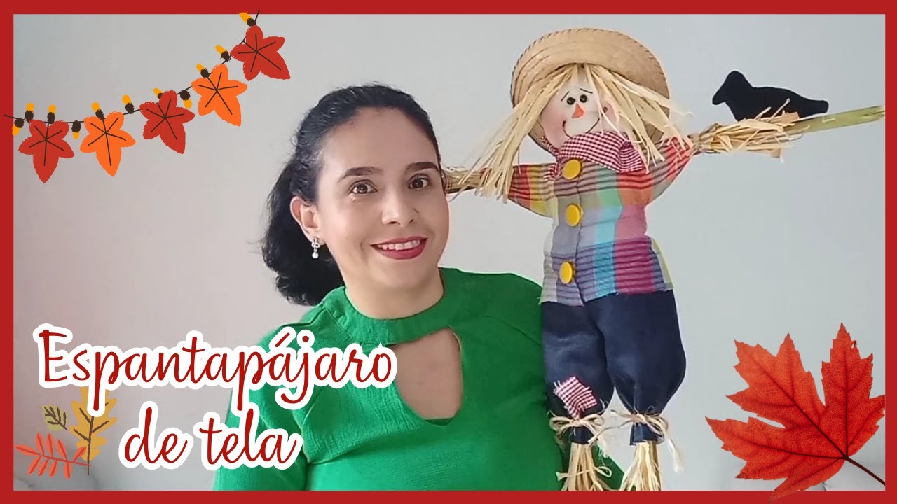 COMO HACER ESPANTAPÁJARO DE TELA 🍁🍂🧡🍄🎃