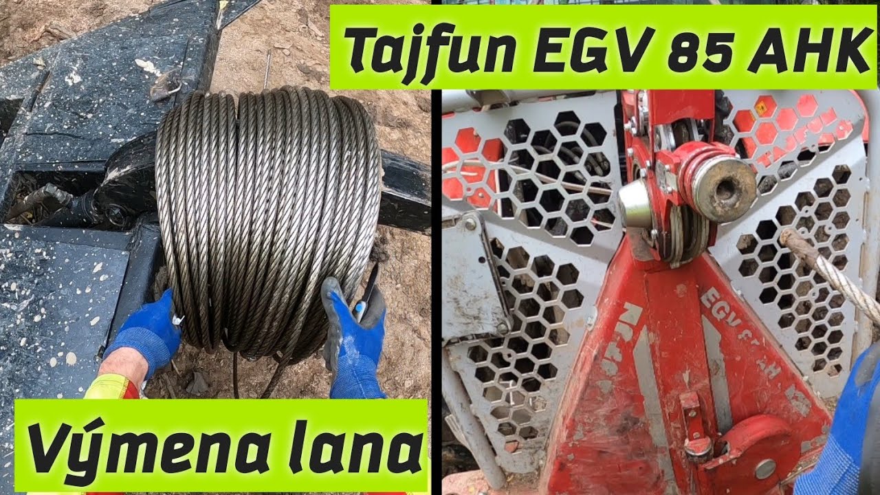 Замена троса в лебедке Тайфун EGV 85 AHK, лесозаготовка на Stihl 261C-M, Zetor, Amles