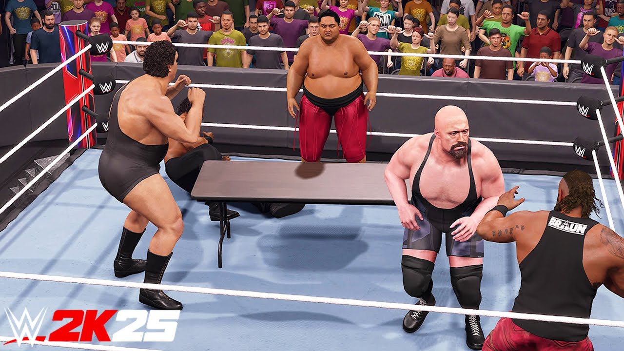 Giants in Tables Elimination Match | Big Show, Khali, Yokozuna - WWE 2K25 PS5 [4K]