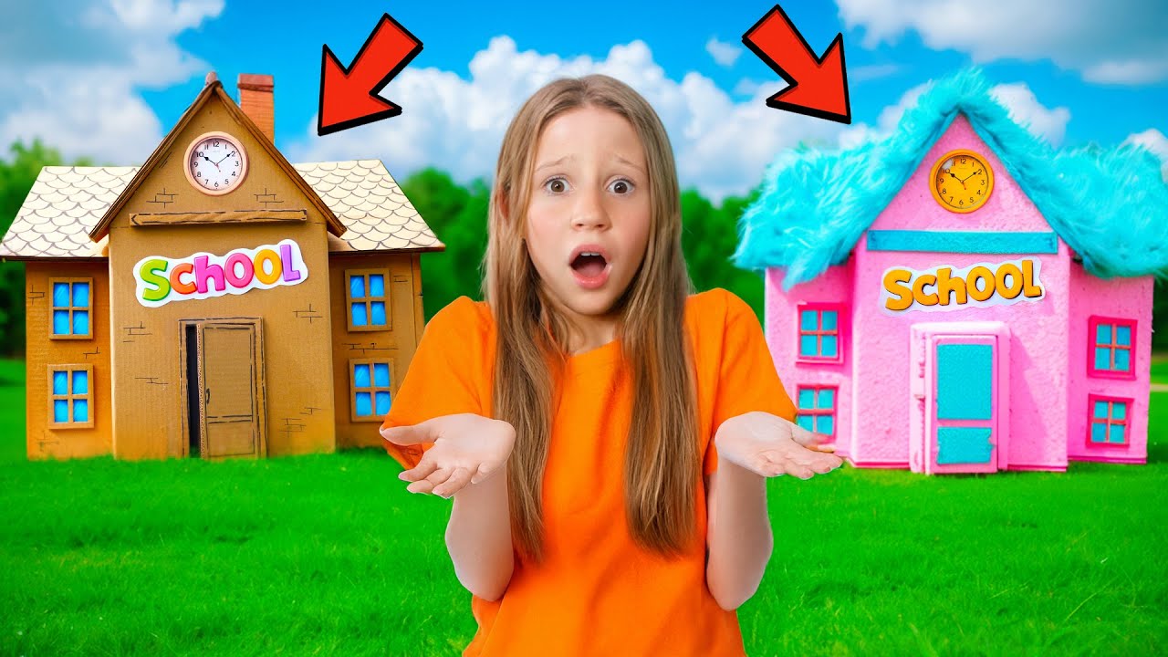 Aventura escolar de papelão e fofura para crianças com Nastya