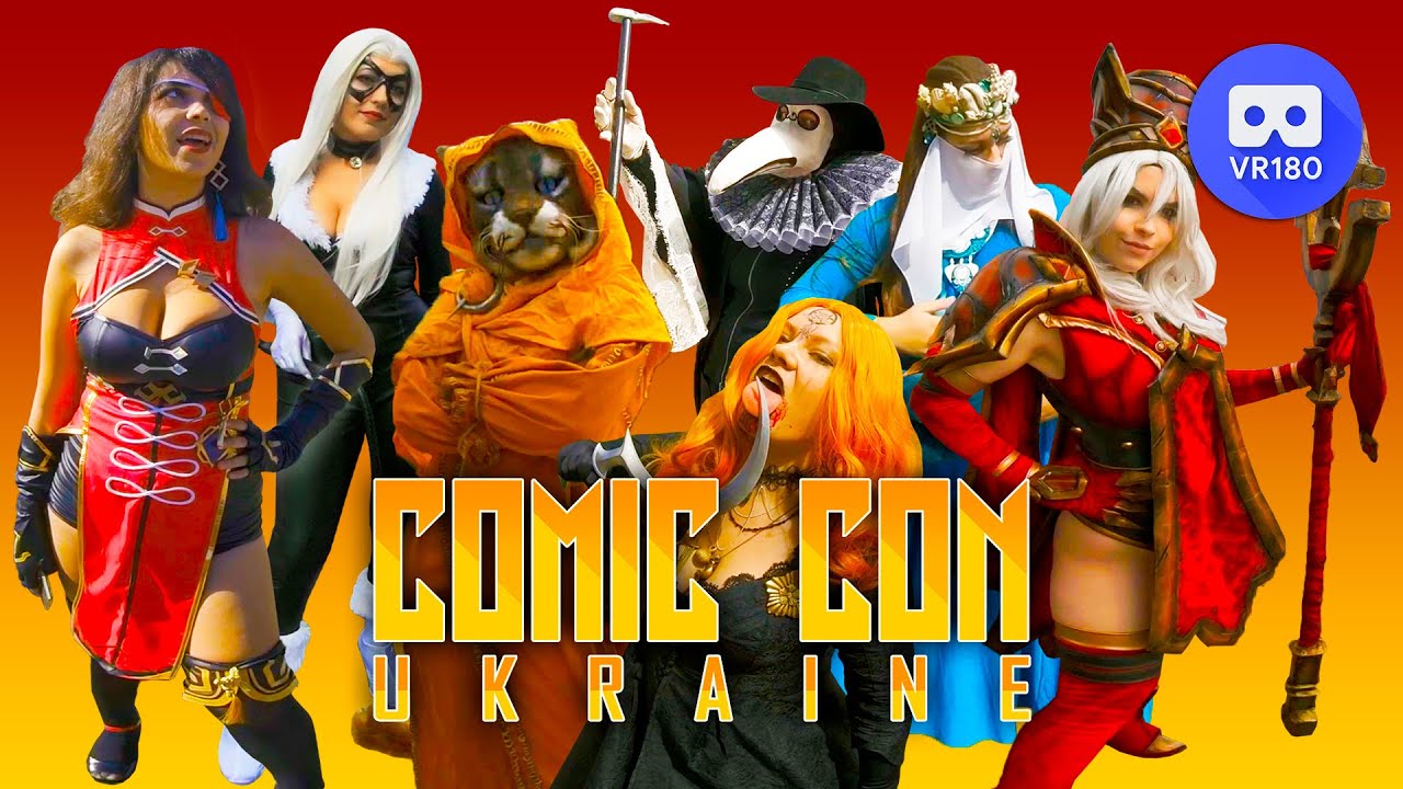 VR180 3D. ComicCon Ukraine 2021. Over 100 cosplay characters.