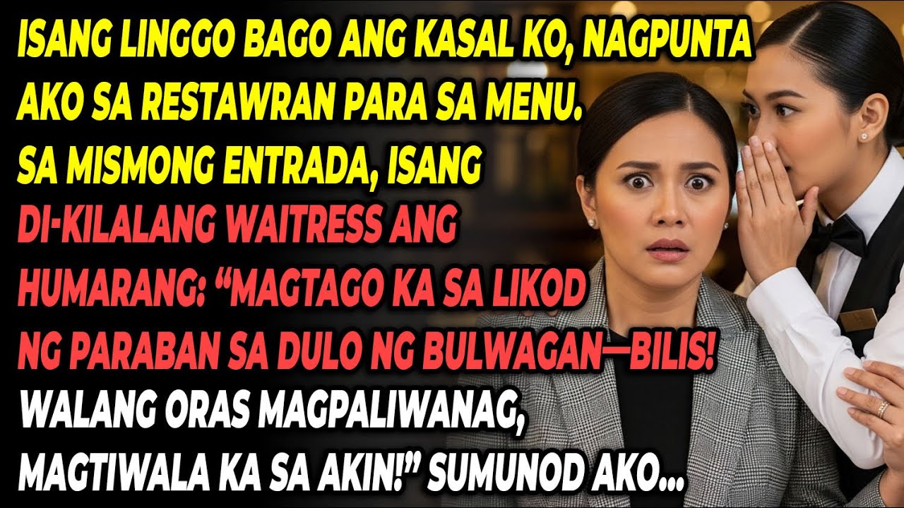 “Magtago ka sa likod ng paraban—bilis!” bulong ng waitress; sinunod ko, limang minuto matapos noon…