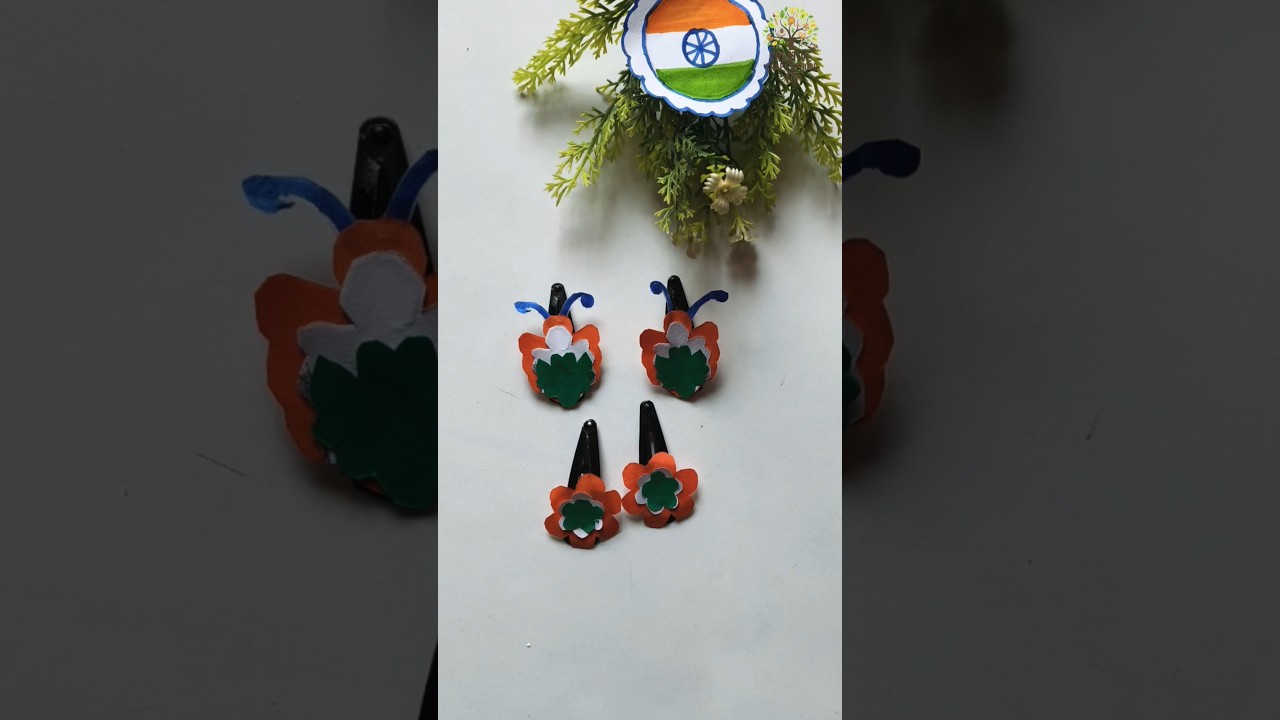 Tri Colour Indian Flag Hair Pin 🇮🇳 | Independence Day Craft 