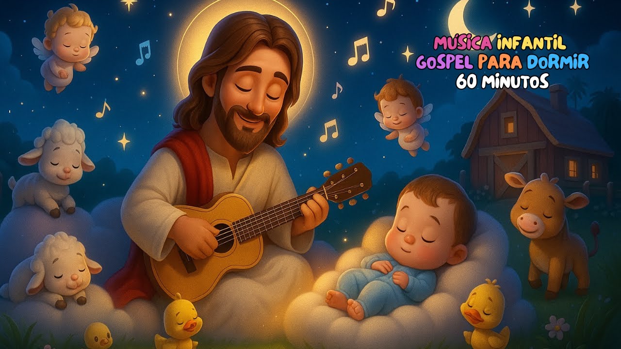 Música de Ninar Gospel | 1 Hora de Música Infantil para Dormir e Acalmar |  Louvor de Paz com Jesus